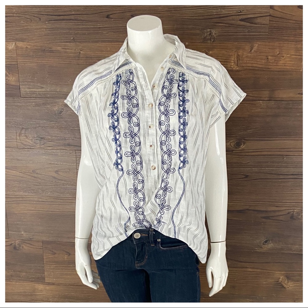 NWT Pilcro Embroidered Surf Blouse - Picture 3 of 7